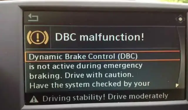 bmw dbc malfunction